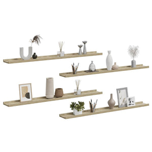 Wandregale Sonoma-Eiche, 4er Set, 100 cm