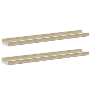 Wandregale, 60 cm, Sonoma-Eiche & Weiß, 2er-Set