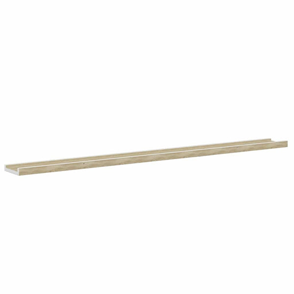 vidaXL Étagères murales 2 pcs Blanc et Chêne Sonoma 115x9x3 cm