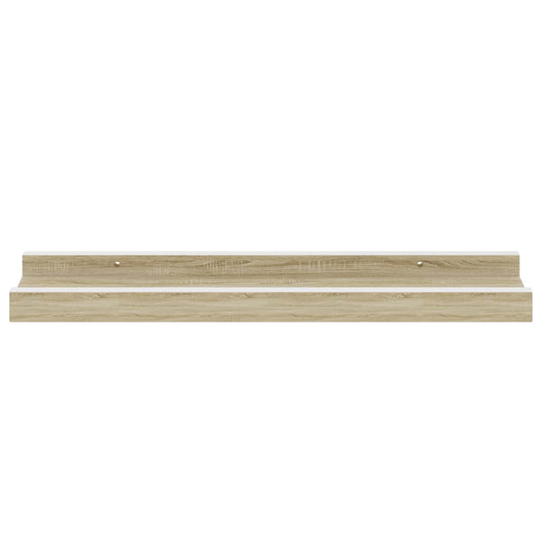 Wandregale 4er Set Weiß Sonoma-Eiche 40cm