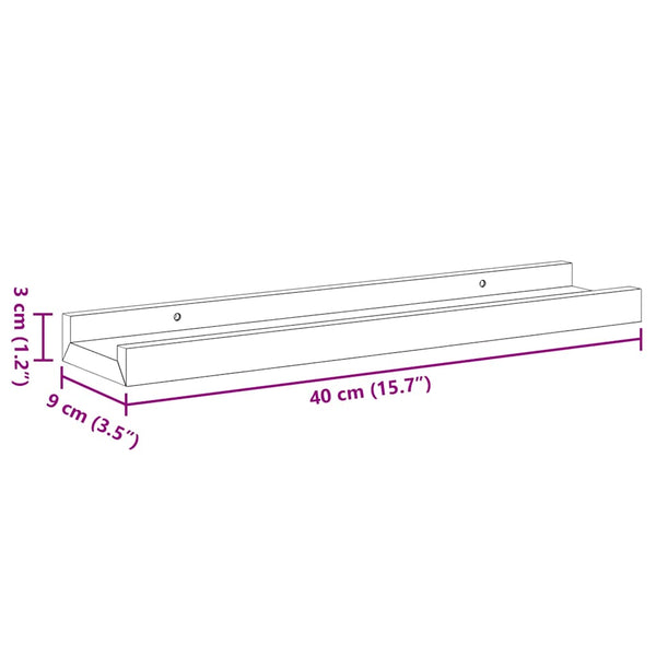 Wandregale 4er Set Weiß Sonoma-Eiche 40cm