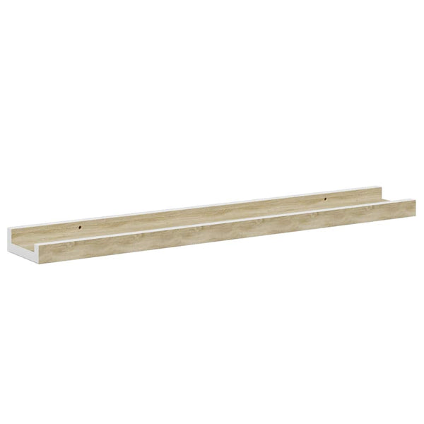 Wandregale 60x9 cm, 4er Set, Weiß & Sonoma-Eiche