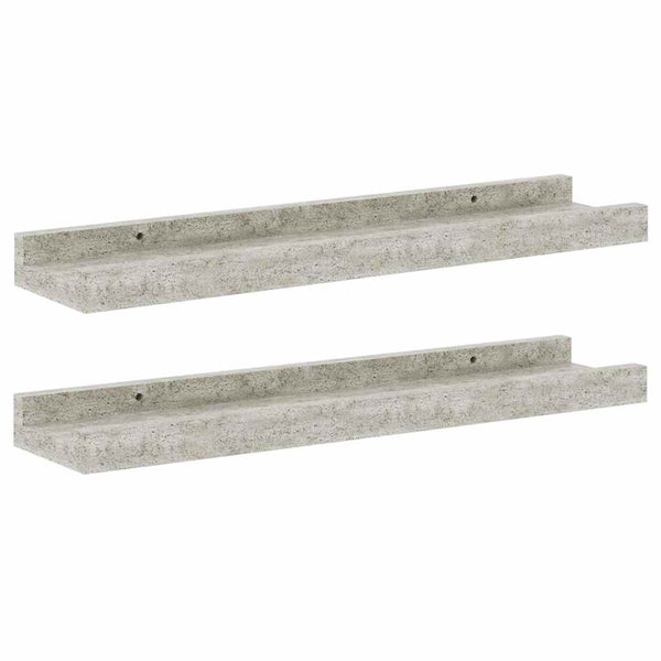Wandregale 2er Set Betongrau 40cm