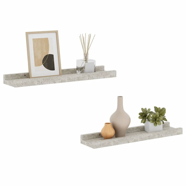 Wandregale 2er Set Betongrau 40cm