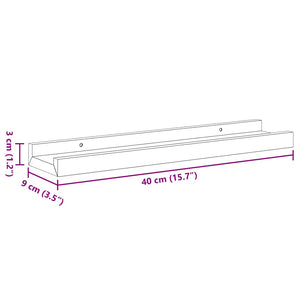 Wandregale 2er Set Betongrau 40cm