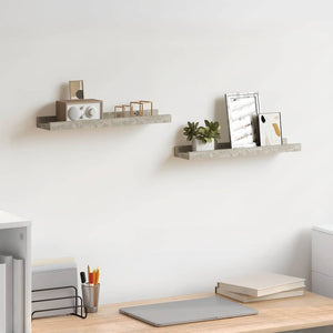 Wandregale 2er Set Betongrau 40cm