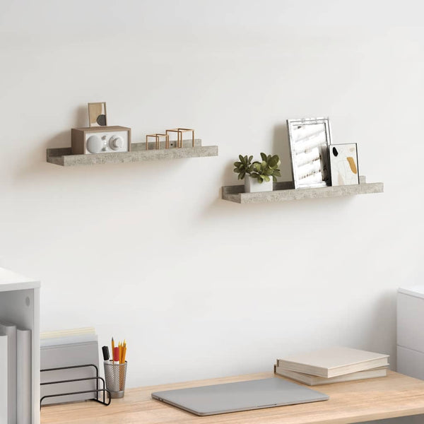 Wandregale 2er Set Betongrau 40cm