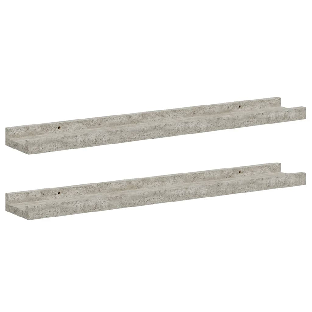Wandregale Betongrau 60x9x3 cm, 2er-Set