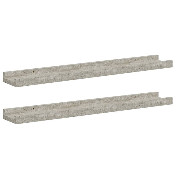 Wandregale Betongrau 60x9x3 cm, 2er-Set