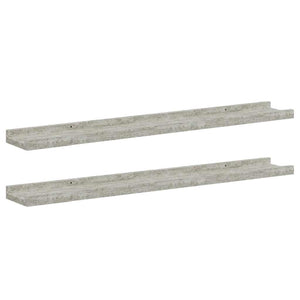 Wandregale 2er Set Betongrau 80cm