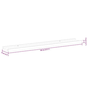 Wandregale 2er Set Betongrau 80cm