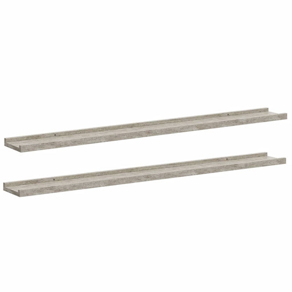 vidaXL Étagères murales 2 pcs. Gris béton 100x9x3 cm