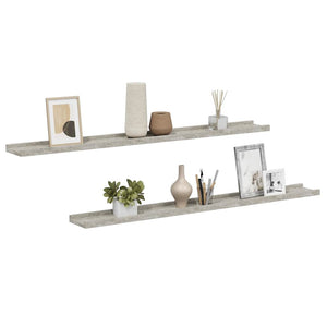 vidaXL Étagères murales 2 pcs. Gris béton 100x9x3 cm
