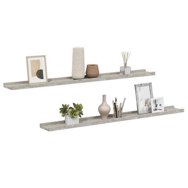 vidaXL Étagères murales 2 pcs. Gris béton 100x9x3 cm