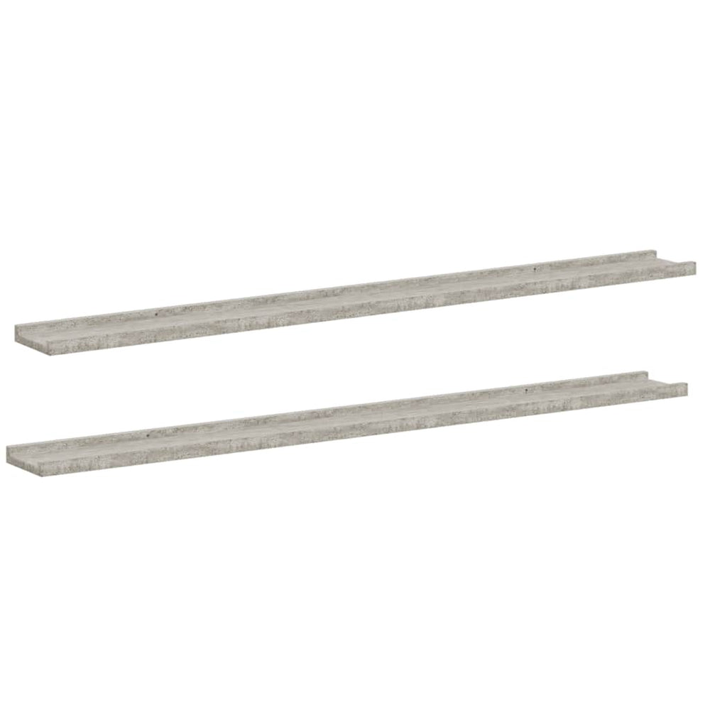 Wandregale, Betongrau, 2er-Set - 115cm