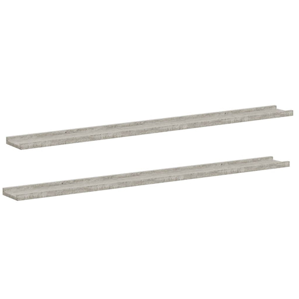 Wandregale, Betongrau, 2er-Set - 115cm