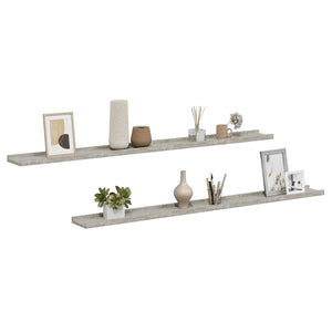 Wandregale, Betongrau, 2er-Set - 115cm