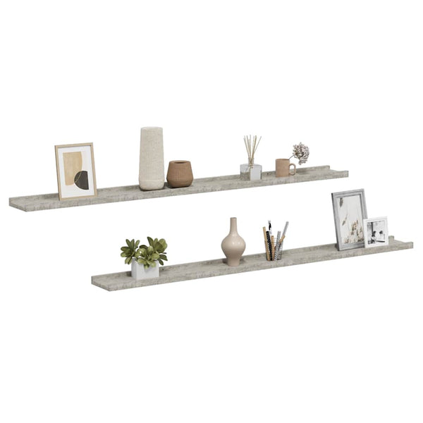 Wandregale, Betongrau, 2er-Set - 115cm