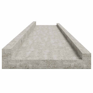 Wandregale, Betongrau, 2er-Set - 115cm