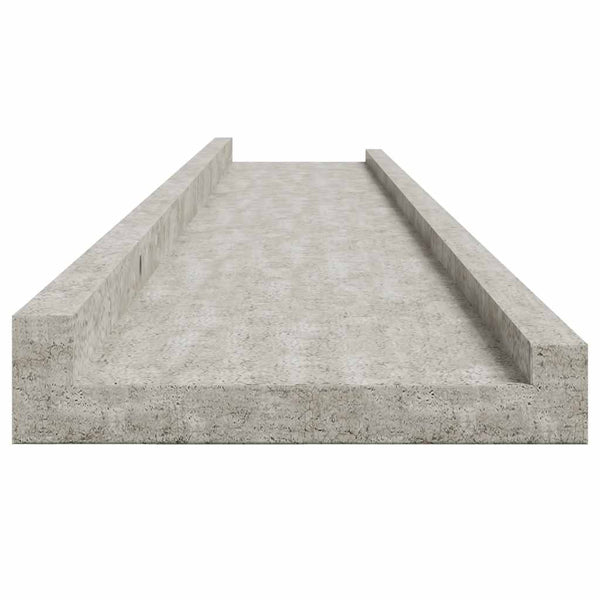 Wandregale, Betongrau, 2er-Set - 115cm