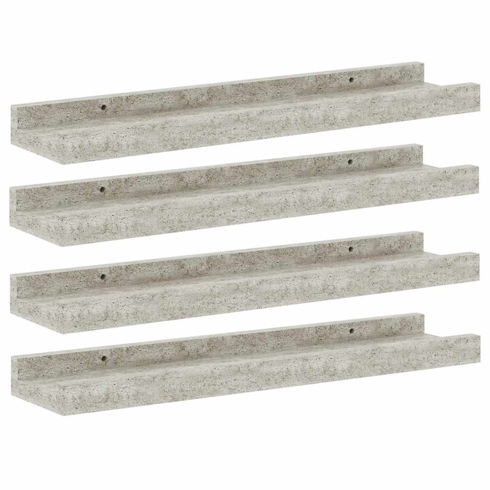 Wandregale Betongrau, 4er-Set, 40 cm