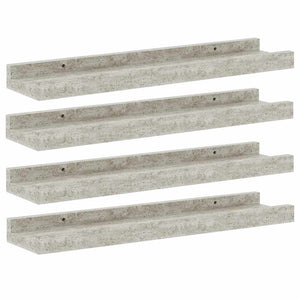 Wandregale Betongrau, 4er-Set, 40 cm