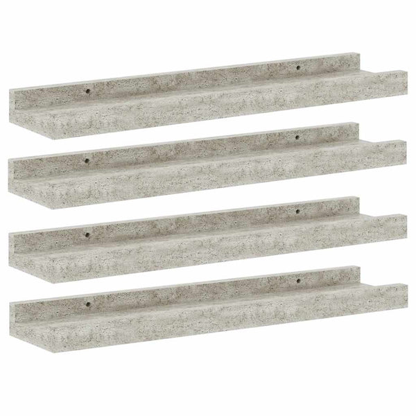 Wandregale Betongrau, 4er-Set, 40 cm