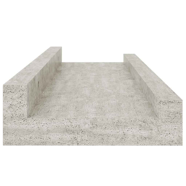 Wandregale Betongrau, 4er-Set, 40 cm