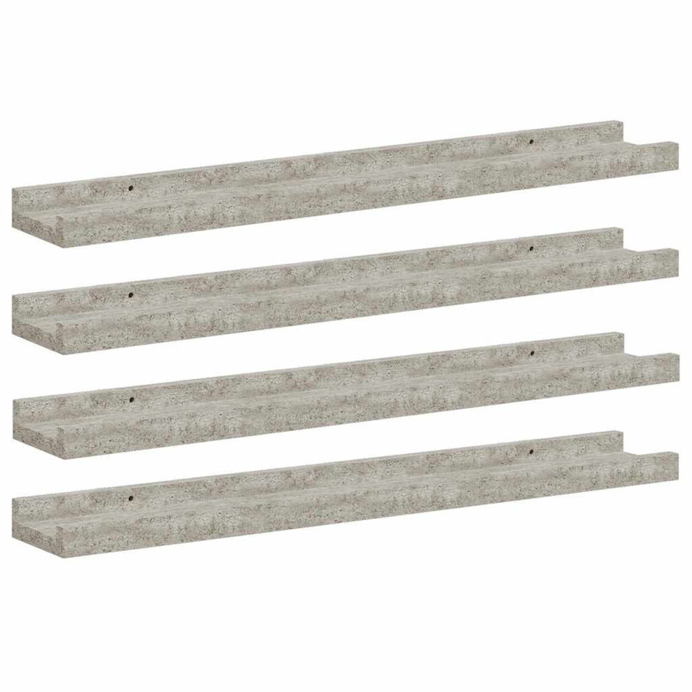 Wandregale 60 cm Betongrau, 4er-Set