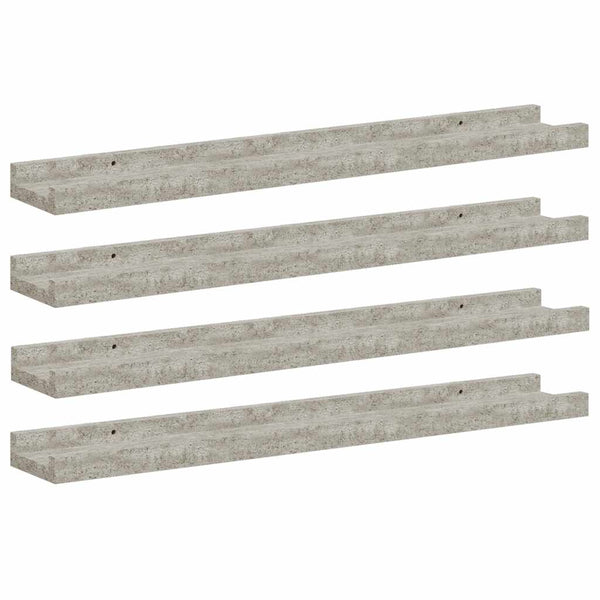 Wandregale 60 cm Betongrau, 4er-Set