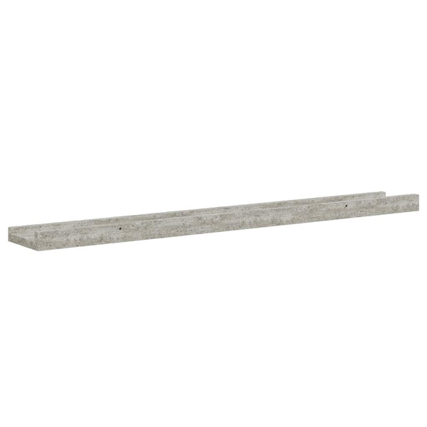 Betongraue Wandregale, 80 cm, 4er-Set