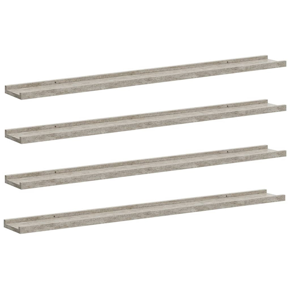 Wandregale Betongrau, 4er-Set