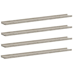 Wandregale Betongrau, 4er-Set