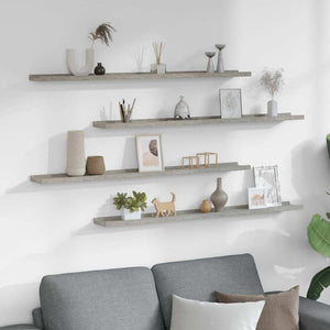 Wandregale Betongrau, 4er-Set