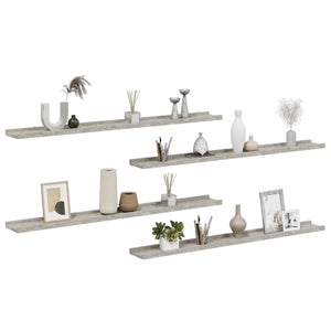 Wandregale Betongrau, 4er-Set