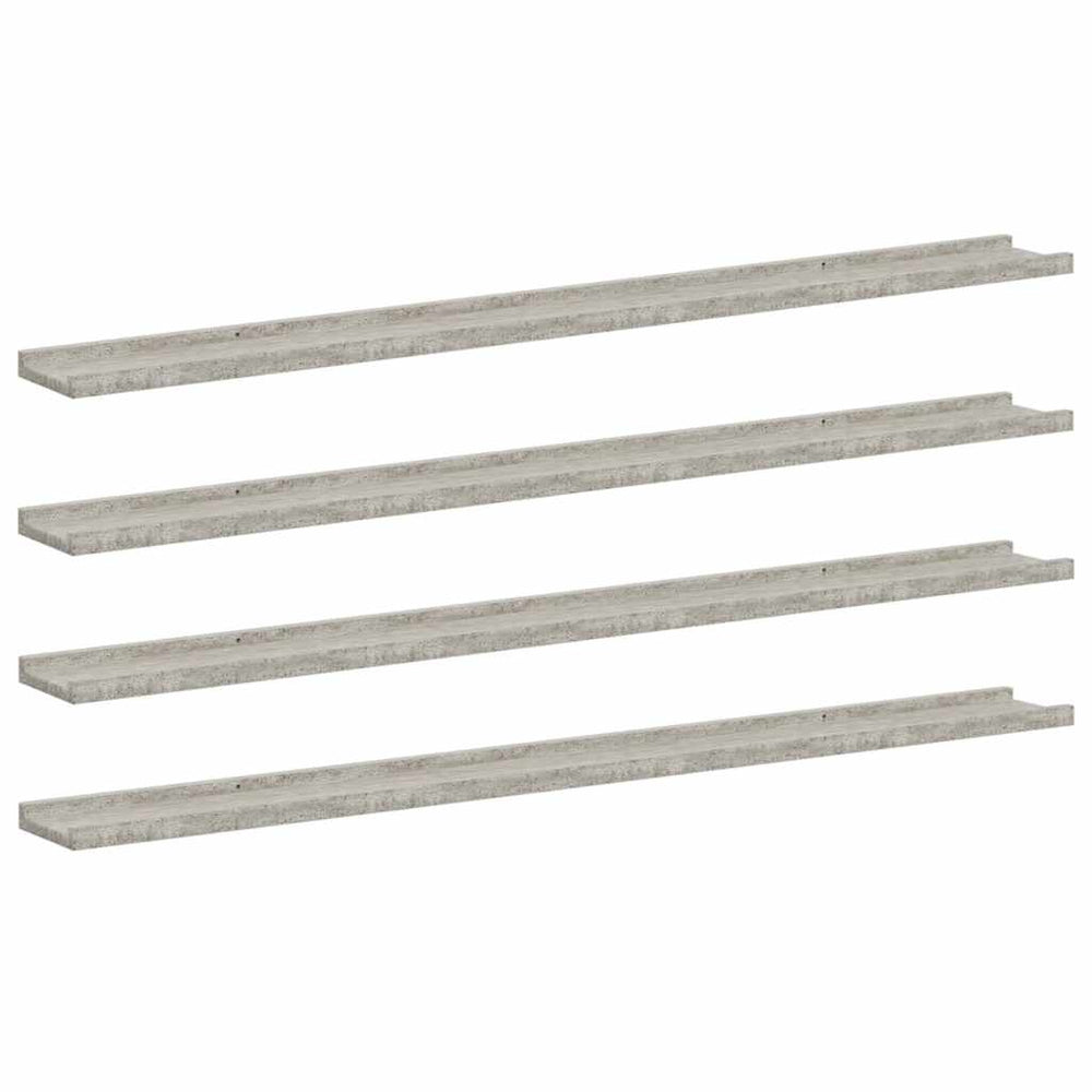 Wandregale Betongrau 115 cm, 4er-Set