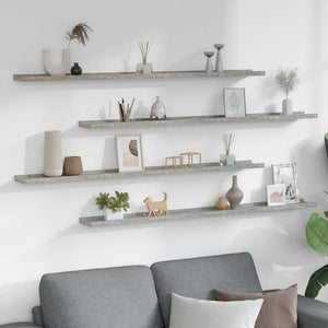 Wandregale Betongrau 115 cm, 4er-Set