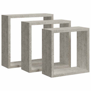 Betongraue Würfelregale, 3er Set