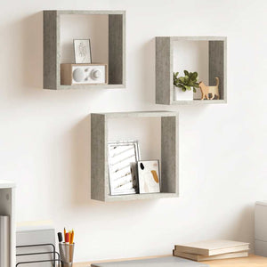 Betongraue Würfelregale, 3er Set
