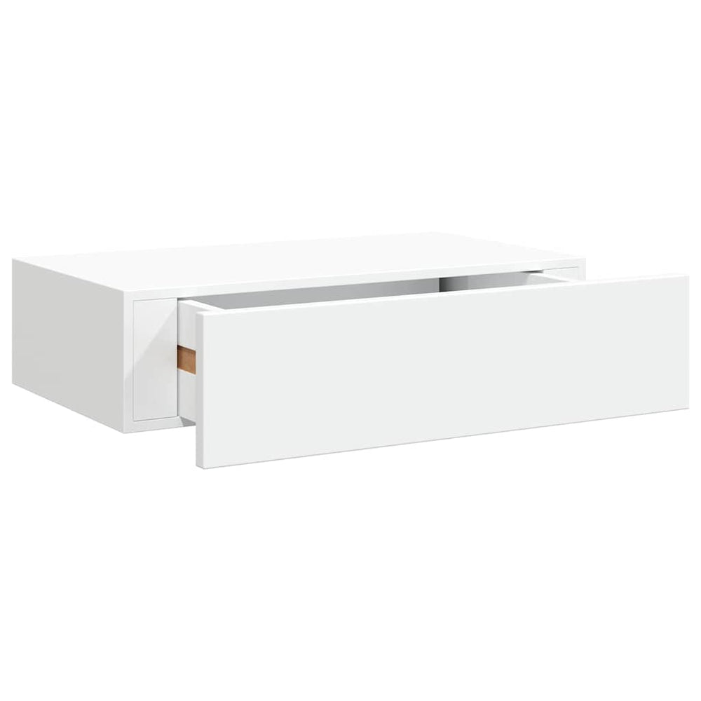 vidaXL Étagère murale avec tiroir Blanc 40x23,5x10 cm MDF