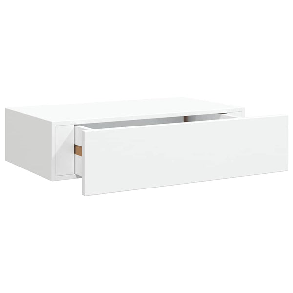 Wandregale mit Schubladen, 2er Set, Weiß