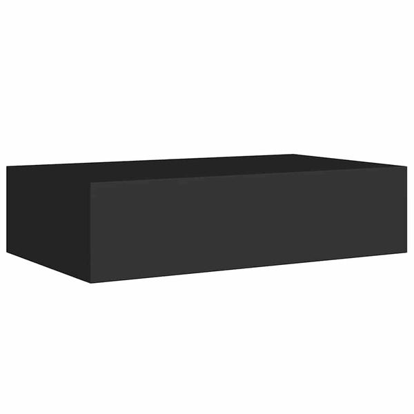 vidaXL Étagère murale avec tiroir Noir 40x23,5x10 cm MDF