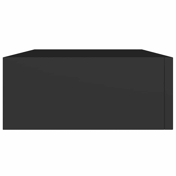 vidaXL Étagère murale avec tiroir Noir 40x23,5x10 cm MDF