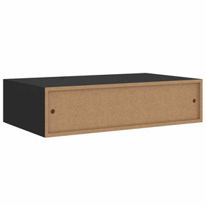 vidaXL Étagère murale avec tiroir Noir 40x23,5x10 cm MDF