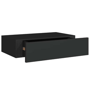 Wandregale mit Schubladen, Schwarz, 2er-Set