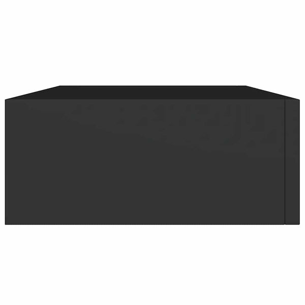 Wandregale mit Schubladen, Schwarz, 2er-Set