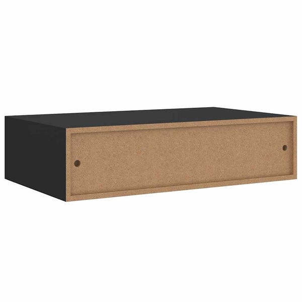 Wandregale mit Schubladen, Schwarz, 2er-Set