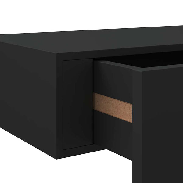 Wandregale mit Schubladen, Schwarz, 2er-Set