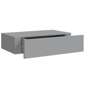 Graues Wandregal mit Schublade, 40 cm