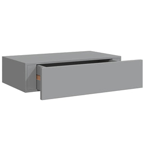 Graue Wandregale mit Schubladen, 2er-Set
